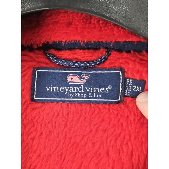 Vineyard Vines Pullover Fleece Martha’s Wineyard Soft Fuzzy Red 1/4 Zip 2XL - Picture 4 of 11